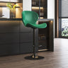 Modern Adjustable Swivel Orange Saddle Bar Stool with Footrest Image - 11