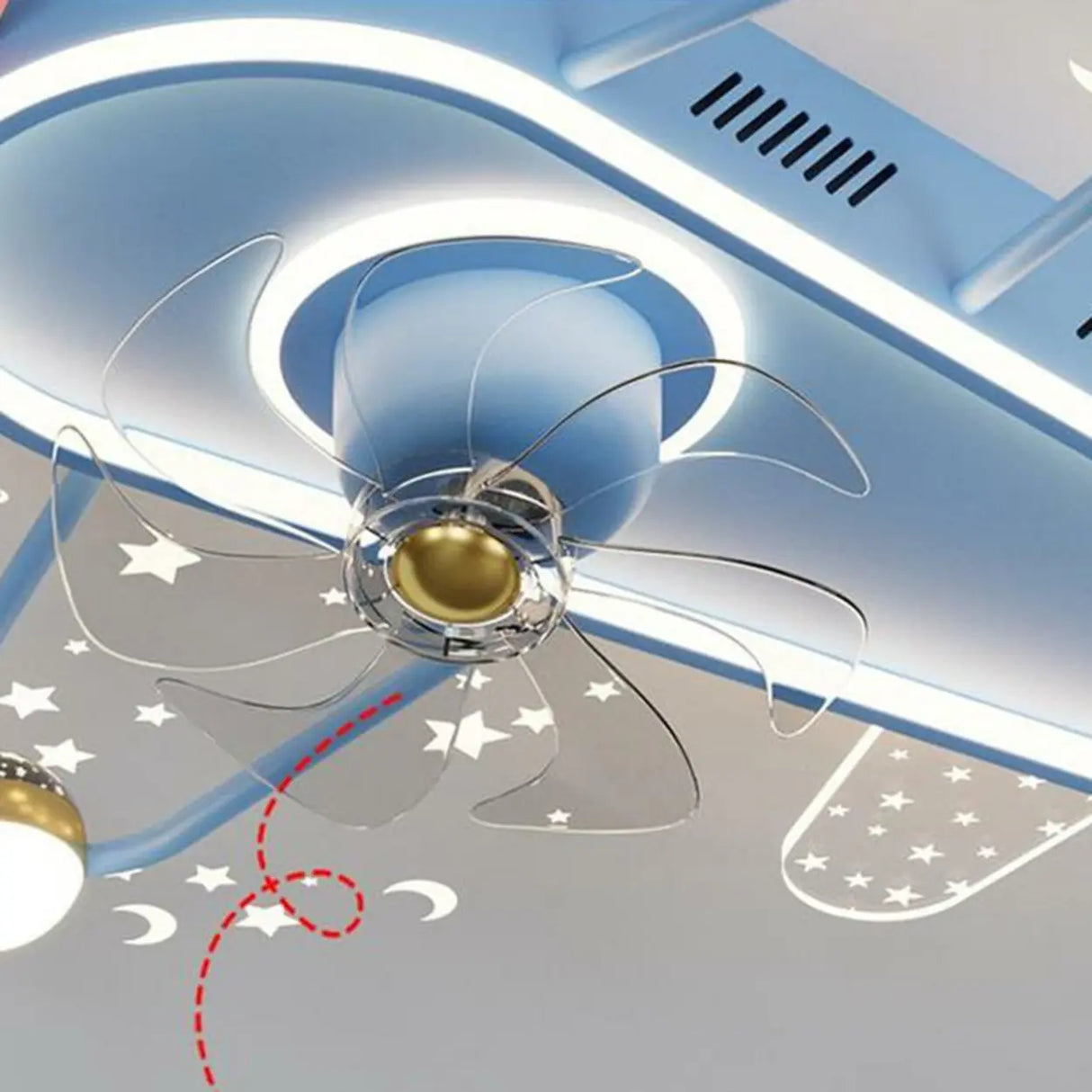 Modern Airplane LED Ceiling Fan Light for Kids Room Image - 12