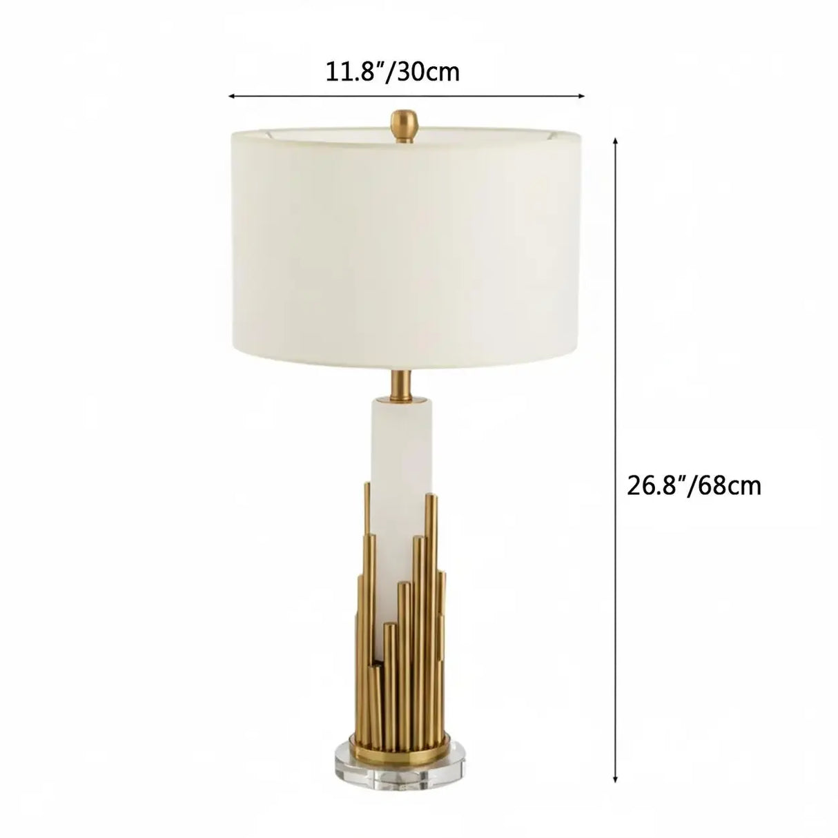 Modern Alabaster Stone Cylindrical White Shade LED Table Lamp 