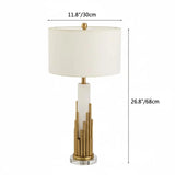 Modern Alabaster Stone Cylindrical White Shade LED Table Lamp #size