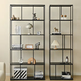 Modern Alloy Black 5-Shelf Vertical Display Bookcase Image - 1