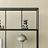 Modern Alloy Black 5-Shelf Vertical Display Bookcase Image - 10