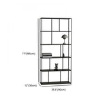 Modern Alloy Black 5-Shelf Vertical Display Bookcase #size