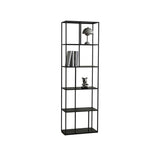 Modern Alloy Black 5-Shelf Vertical Display Bookcase Image - 2