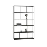 Modern Alloy Black 5-Shelf Vertical Display Bookcase Image - 5