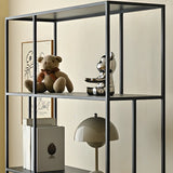 Modern Alloy Black 5-Shelf Vertical Display Bookcase Image - 7