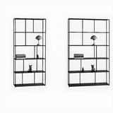 Modern Alloy Black 5-Shelf Vertical Display Bookcase Image - 8