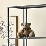 Modern Alloy Black 5-Shelf Vertical Display Bookcase Image - 9