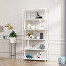 Modern Alloy Frame 5-Shelf Open Display Bookcase Black Image - 2