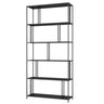 Modern Alloy Frame 5-Shelf Open Display Bookcase Black Image - 5