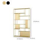 Modern Alloy Storage Shelf Open Back Bookshelf Black #size