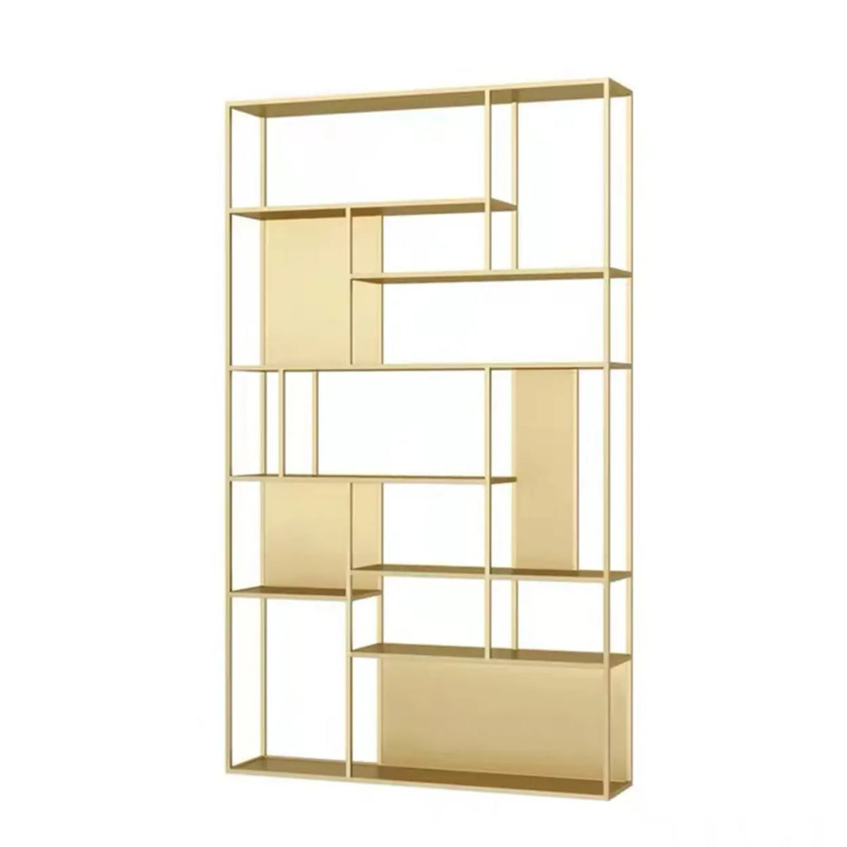Modern Alloy Storage Shelf Open Back Bookshelf Black Image - 3