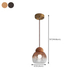 Modern Amber Clear Glass Dome Vaulted Pendant Light #size