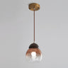 Modern Amber Clear Glass Dome Vaulted Pendant Light Image - 3