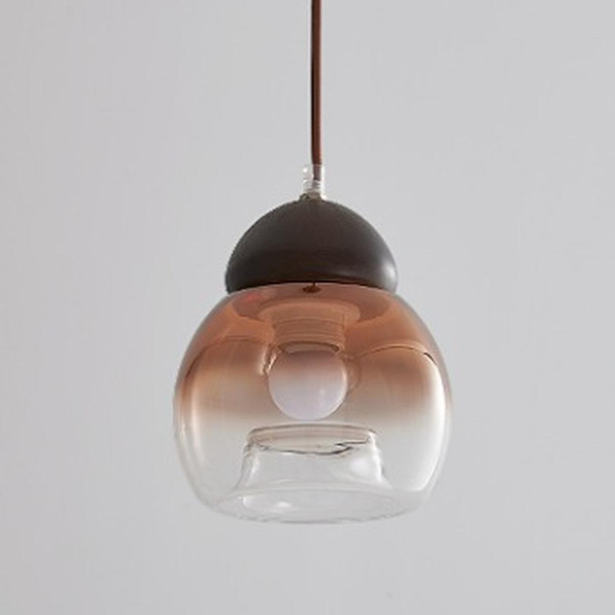 Modern Amber Clear Glass Dome Vaulted Pendant Light Image - 7
