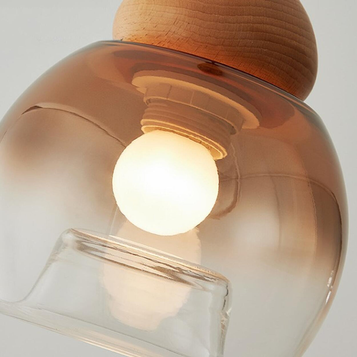 Modern Amber Clear Glass Dome Vaulted Pendant Light Image - 9