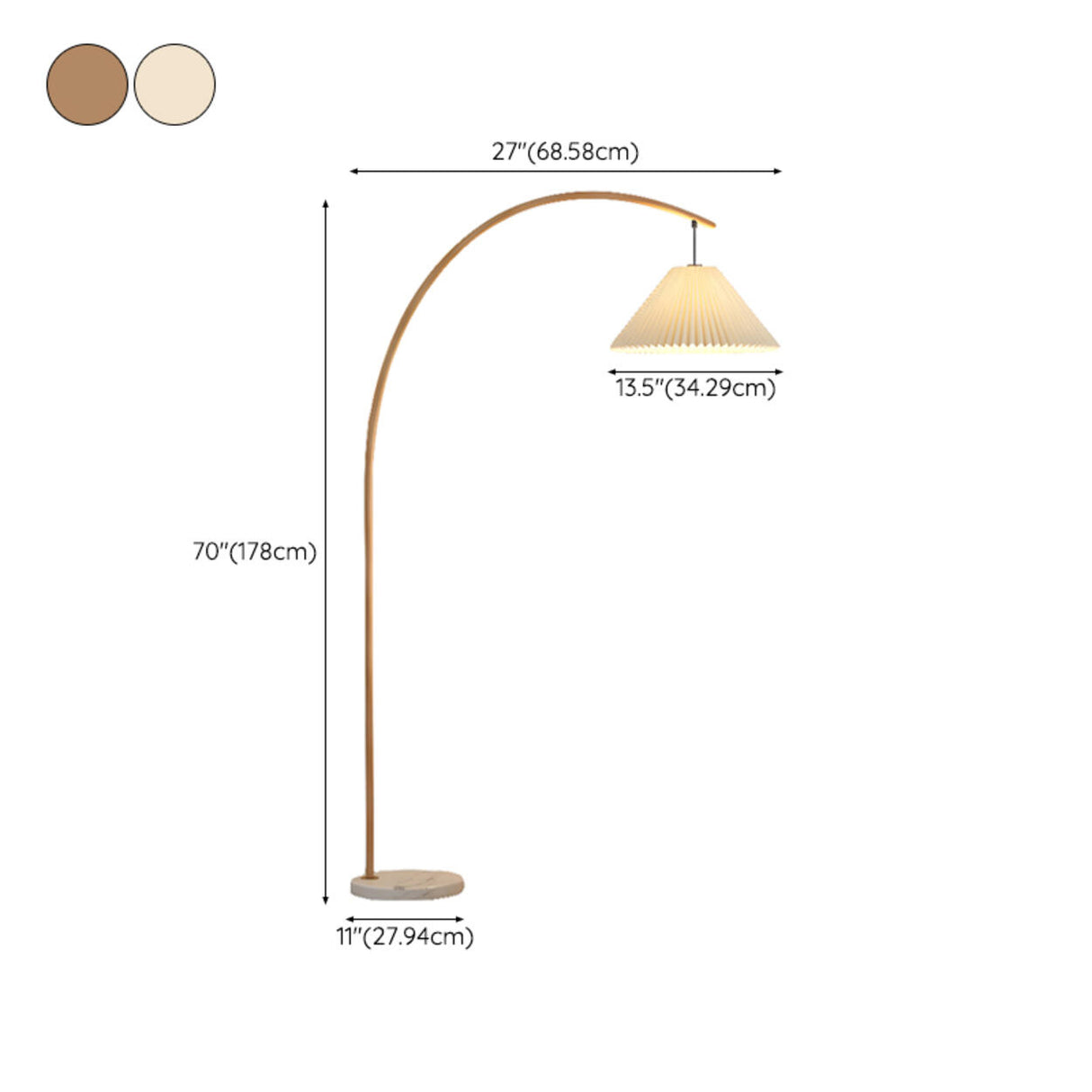 Modern Amber Glass Marble Arched Amber Glass Floor Lamp 