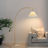 Modern Amber Glass Marble Arched Amber Glass Floor Lamp Image - 5