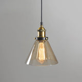 Modern Amber Glass Vintage Cone Pendant Light Image - 11