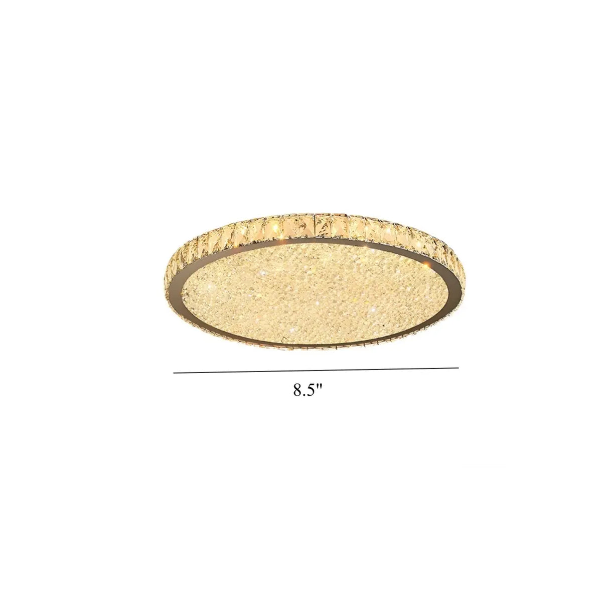 Modern Amber Round Crystal LED Flush Mount Ceiling Lamp 
