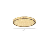Modern Amber Round Crystal LED Flush Mount Ceiling Lamp #size