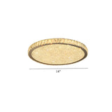 Modern Amber Round Crystal LED Flush Mount Ceiling Lamp Image - 9