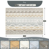 Modern Anti-Slip Polyester Linear Rectangle Area Rug #size