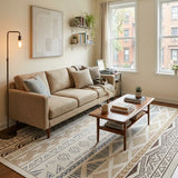 Modern Anti-Slip Polyester Linear Rectangle Area Rug Image - 3