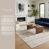 Modern Anti-Slip Polyester Linear Rectangle Area Rug Image - 8
