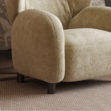 Modern Apricot Chenille Fabric Wingback Accent Chair with Arms Image - 10