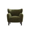 Modern Apricot Chenille Fabric Wingback Accent Chair with Arms Image - 9
