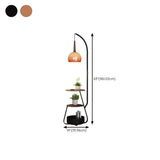 Modern Arc Alloy Floor Lamp with Glass Shade and Shelves Walnut 20 Inch+ Living Room Lighting 1 Bulb #size