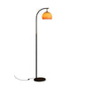 Modern Arc Floor Lamp Alloy Glass Shade Living Room Black 20 Inch Adjustable 1 Bulb Ambient Lighting Image - 2