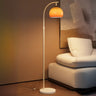 Modern Arc Floor Lamp Alloy Glass Shade Living Room Black 20 Inch Adjustable 1 Bulb Ambient Lighting Image - 3