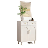 Modern Arch MDF Hallway White Medium Shoe Cabinet Image - 10