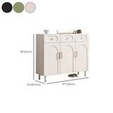 Modern Arch MDF Hallway White Medium Shoe Cabinet Image - 27