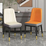 Modern Armless Dining Chairs with Padded Seat and Backrest Image - 1