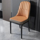 Modern Armless Dining Chairs with Padded Seat and Backrest Image - 10