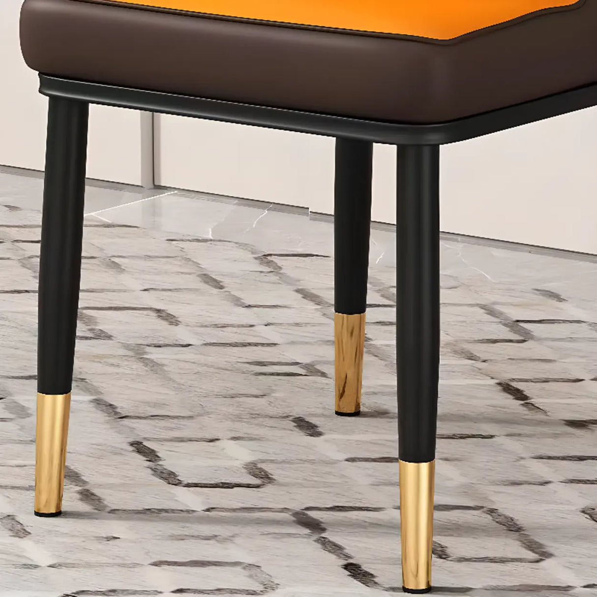 Modern Armless Dining Chairs with Padded Seat and Backrest Image - 11