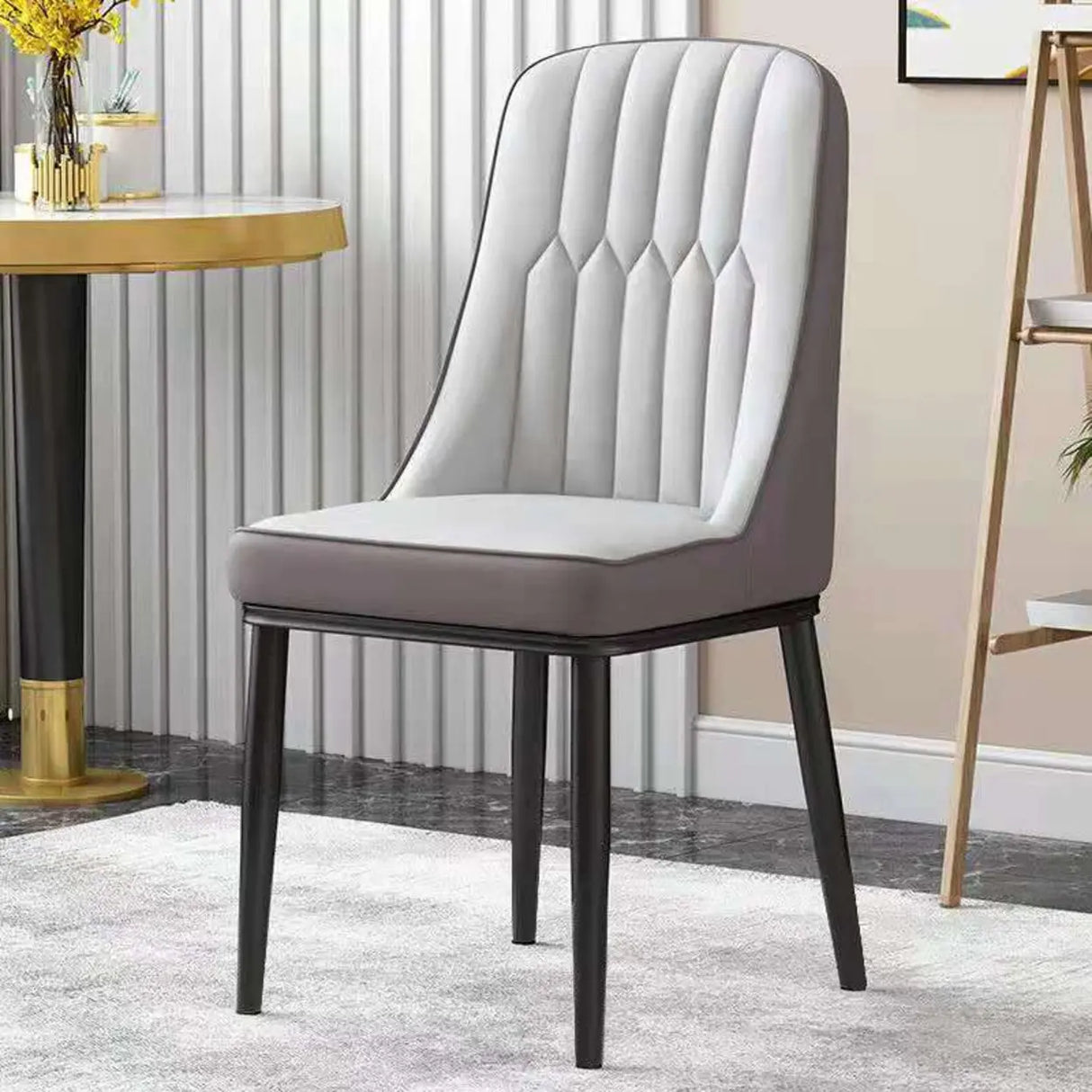 Modern Armless Dining Chairs with Padded Seat and Backrest Image - 12