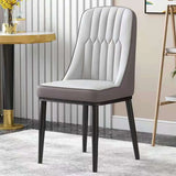 Modern Armless Dining Chairs with Padded Seat and Backrest Image - 12
