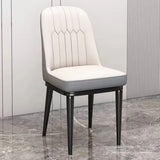 Modern Armless Dining Chairs with Padded Seat and Backrest Image - 13