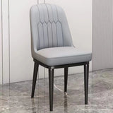 Modern Armless Dining Chairs with Padded Seat and Backrest Image - 14