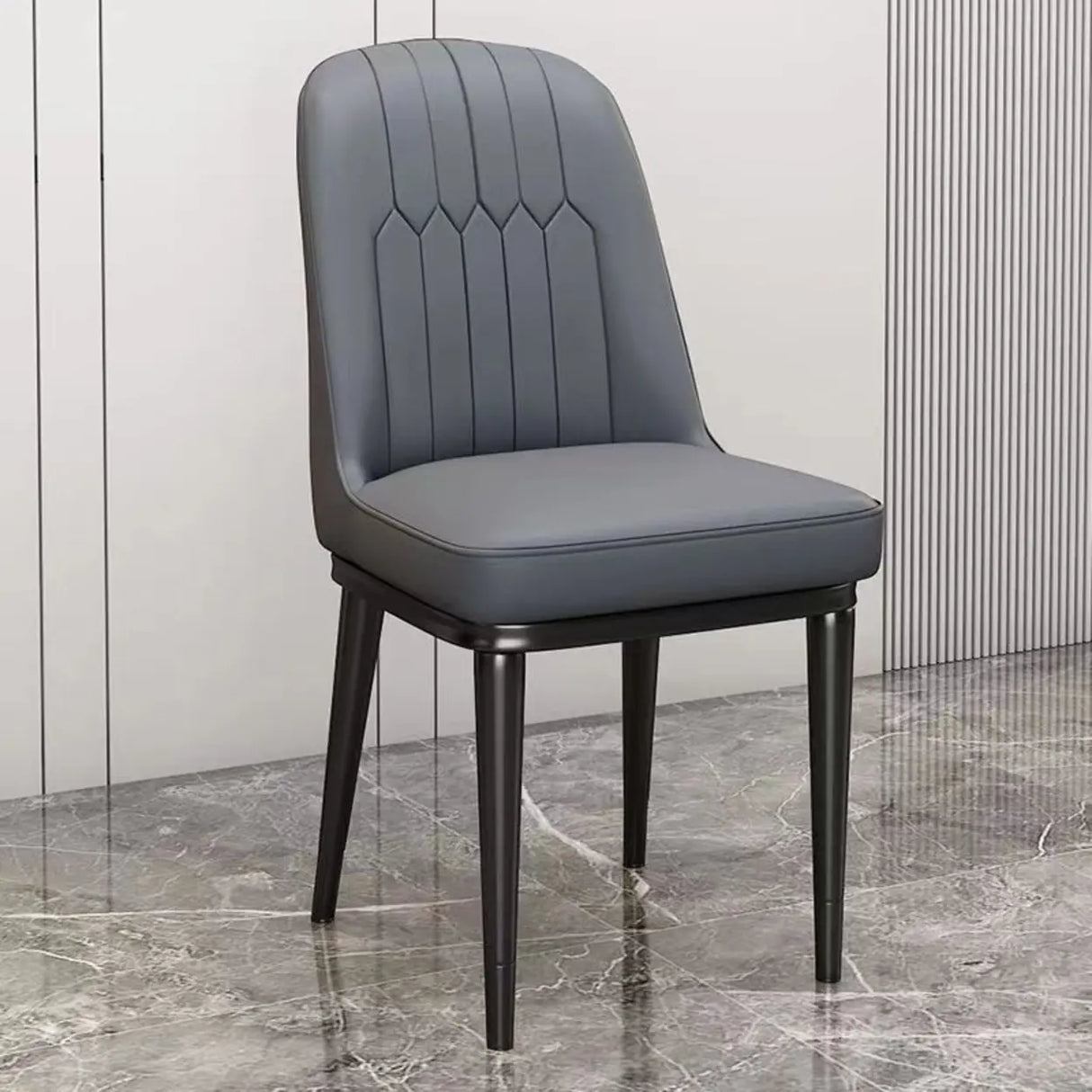 Modern Armless Dining Chairs with Padded Seat and Backrest Image - 15
