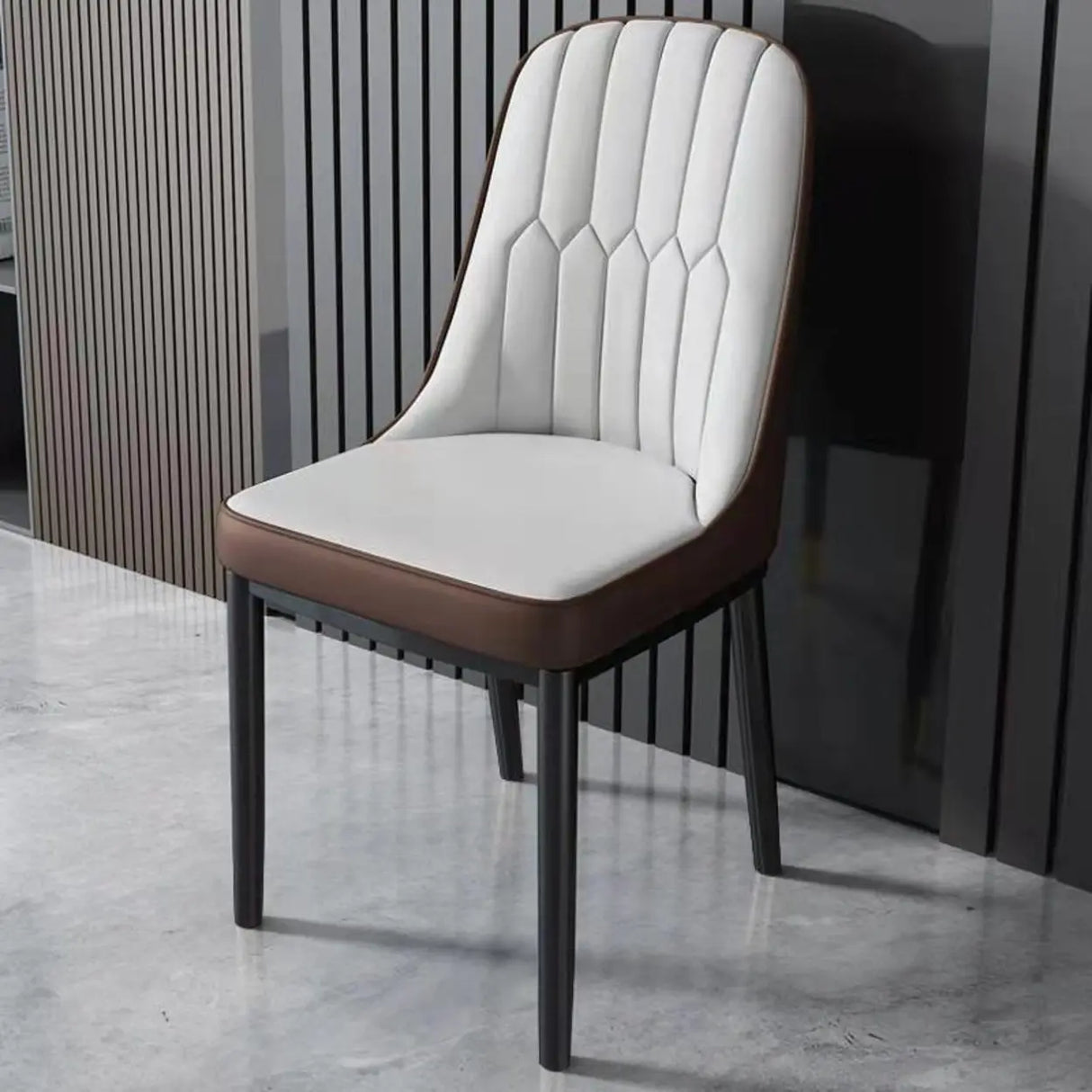 Modern Armless Dining Chairs with Padded Seat and Backrest Image - 19