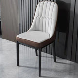 Modern Armless Dining Chairs with Padded Seat and Backrest Image - 19