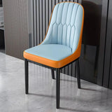 Modern Armless Dining Chairs with Padded Seat and Backrest Image - 2