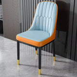 Modern Armless Dining Chairs with Padded Seat and Backrest Image - 21