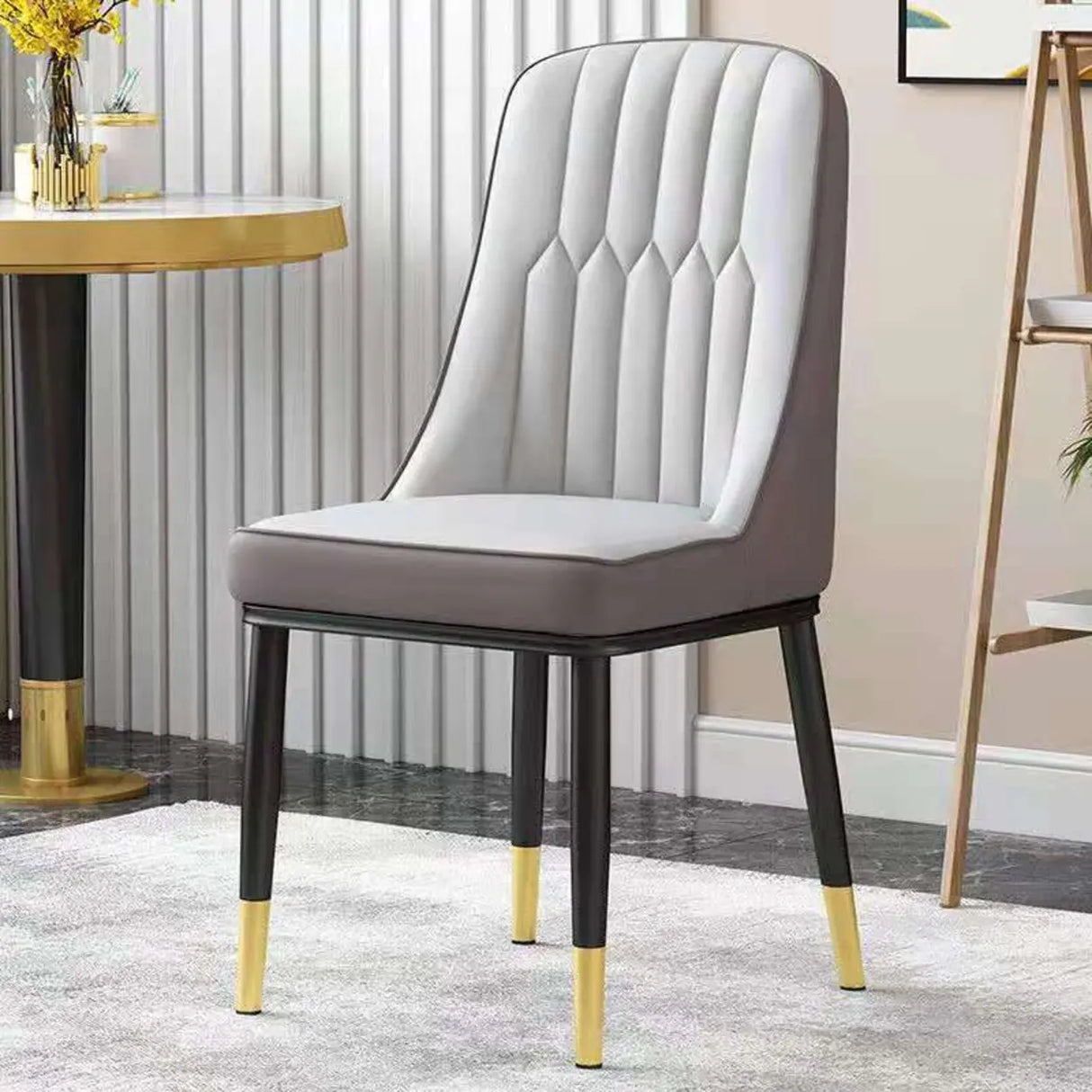 Modern Armless Dining Chairs with Padded Seat and Backrest Image - 26