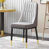 Modern Armless Dining Chairs with Padded Seat and Backrest Image - 26